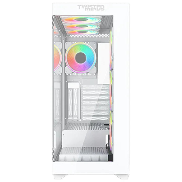 Twisted Minds Quantum Glass Mid Tower Gaming Case - White - Tashqila Twisted Minds Quantum Glass Mid Tower Gaming Case - White - Tashqila
